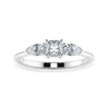 Jewelove™ Rings Women's Band only / VVS G 0.70cts. Cushion Cut Solitaire with Pear Cut Diamond Accents Platinum Engagement Ring JL PT 1203-B