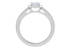 Jewelove™ Rings E VVS / Women's Band only 0.70cts Emerald Cut Diamond Halo Diamond Shank Platinum Ring JL PT RH EM 120