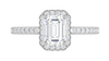 Jewelove™ Rings E VVS / Women's Band only 0.70cts Emerald Cut Diamond Halo Diamond Shank Platinum Ring JL PT RH EM 120