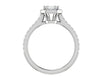 Jewelove™ Rings E VVS / Women's Band only 0.70cts Emerald Cut Diamond Halo Diamond Shank Platinum Ring JL PT RH EM 133