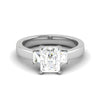 Jewelove™ Rings E VVS / Women's Band only 0.70cts Emerald Cut Solitaire 3 Diamond Platinum Ring JL PT RETSS1241
