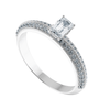 Jewelove™ Rings E VVS / Women's Band only 0.70cts Emerald Cut Solitaire Diamond Split Shank Platinum Ring JL PT 1188-A