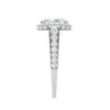 Jewelove™ Rings E VVS / Women's Band only 0.70cts. Emerald Cut Solitaire Halo Diamond Shank Platinum Ring JL PT WB5903E