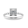 Jewelove™ Rings I VS / Women's Band only 0.70cts Princess Cut Solitaire Halo Diamond Accents Platinum Ring JL PT 2003-B