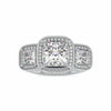 Jewelove™ Rings Women's Band only / VS J 0.70cts. Princess Cut Solitaire Platinum Double Halo Engagement Ring JL PT 0038