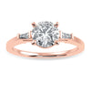 Jewelove™ Rings Women's Band only / VS J 0.70cts. Solitaire Baguette Diamond Accents 18K Rose Gold Ring JL AU 1209R-B