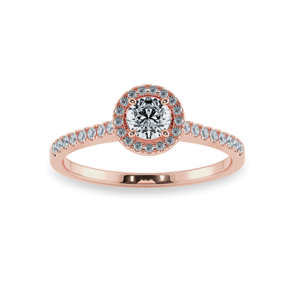 Jewelove™ Rings Women's Band only / VS J 0.70cts. Solitaire Diamond Halo Shank 18K Rose Gold Ring JL AU 1193R-B