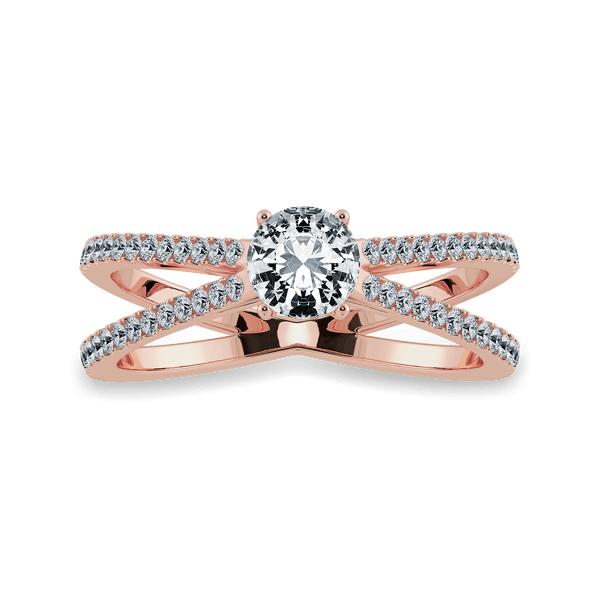 Jewelove™ Rings Women's Band only / VS J 0.70cts. Solitaire Diamond Split Shank 18K Rose Gold Ring JL AU 1169R-B