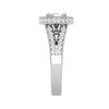 Jewelove™ Rings J VS / Women's Band only 0.70cts Solitaire Double Halo Diamond Split Shank Platinum Ring JL PT RH RD 154