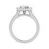 Jewelove™ Rings J VS / Women's Band only 0.70cts Solitaire Double Halo Diamond Split Shank Platinum Ring JL PT RH RD 154
