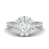 Jewelove™ Rings J VS / Women's Band only 0.70cts Solitaire Halo Diamond Shank Platinum Diamond Ring JL PT RH RD 162