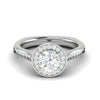 Jewelove™ Rings J VS / Women's Band only 0.70cts Solitaire Halo Diamond Shank Platinum Ring JL PT RH RD 156