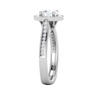 Jewelove™ Rings J VS / Women's Band only 0.70cts Solitaire Halo Diamond Shank Platinum Ring JL PT RH RD 156