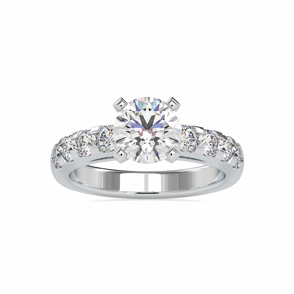 Jewelove™ Rings Women's Band only / VS J 0.70cts. Solitaire Platinum Diamond Shank Engagement Ring JL PT 0096