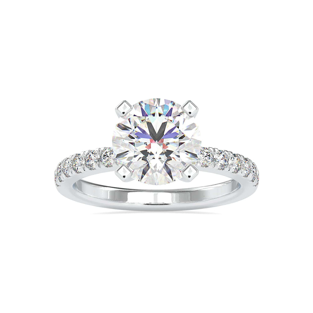 Jewelove™ Rings Women's Band only / VS J 0.70cts. Solitaire Platinum Diamond Shank Engagement Ring JL PT 0114