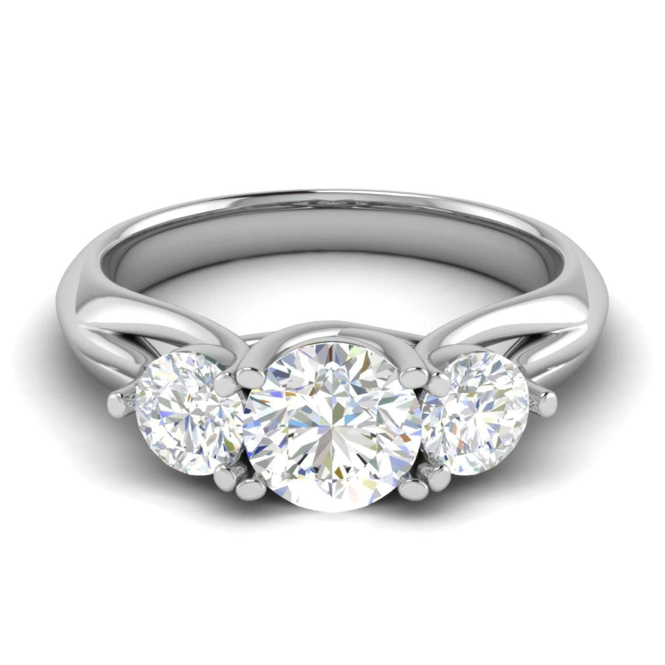 Jewelove™ Rings I VS / Women's Band only 0.90 cts Solitaire Platinum Diamond Ring JL PT R3 RD 120 -B