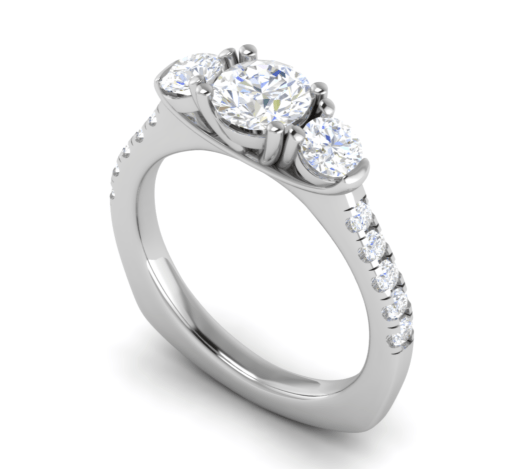 Jewelove™ Rings J VS / Women's Band only 1.00 cts Platinum Solitaire Diamond Shank Ring JL PT R3 RD 145