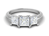 Jewelove™ Rings I VS / Women's Band only 1.00 cts. Princess Cut Solitaire Platinum Diamond Accents Ring JL PT R3 PR 131