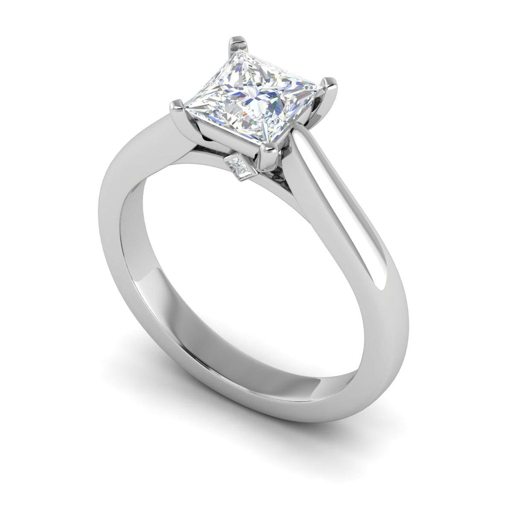 Jewelove™ Rings VS I / Women's Band only 1.00 cts Princess Cut Solitaire Platinum Diamonds Ring JL PT RS PR 122