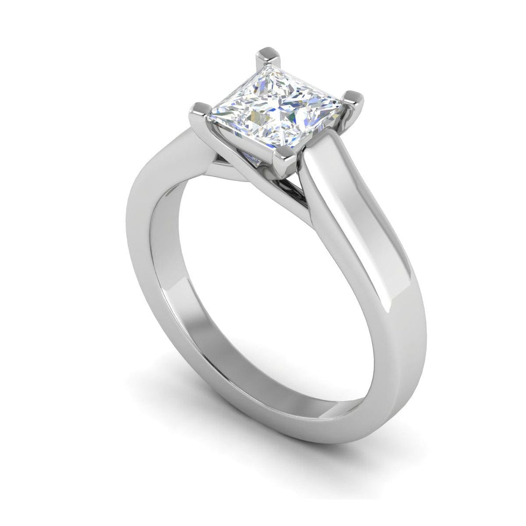 Jewelove™ Rings VS I / Women's Band only 1.00 cts Princess Cut Solitaire Platinum Ring JL PT RS PR 124