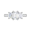 Jewelove™ Rings E VVS / Women's Band only 1.00cts. Emerald Cut Solitaire Diamond Accents Platinum Ring JL PT R3 EM 134