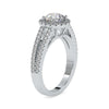Jewelove™ Rings J VS / Women's Band only 1 Carat Platinum Halo Split Shank Solitaire Engagement Ring for Women JL PT US-0004