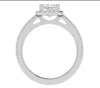 Jewelove™ Rings I VS / Women's Band only 1 Carat Princess Cut Solitaire Square Halo Diamond Shank Platinum Ring JL PT RH PR 117