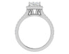 Jewelove™ Rings VVS GH / Women's Band only 1 Carat Princess Cut Solitaire Square Halo Diamond Shank Platinum Ring JL PT RH PR 130
