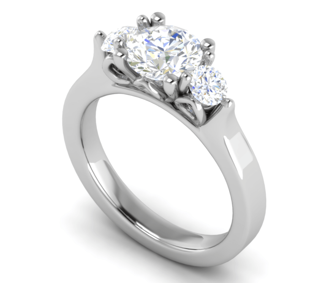 Jewelove™ Rings J VS / Women's Band only 1 Carat Solitaire Diamond Accents  Platinum Ring JL PT R3 RD 140
