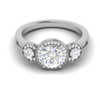 Jewelove™ Rings J VS / Women's Band only 1 Carat Solitaire Halo Diamond Accents Platinum Ring JL PT R3 RD 108