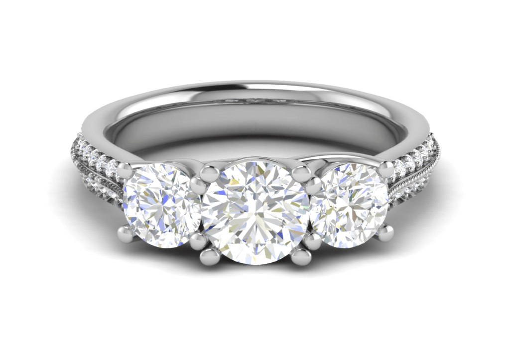 Jewelove™ Rings J VS / Women's Band only 1 Carat Solitaire Twisted Accents Platinum Ring JL PT R3 RD 137