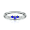 Jewelove™ Rings 10 Pointer Blue Sapphire Platinum Diamond Engagement Ring JL PT LR 7004
