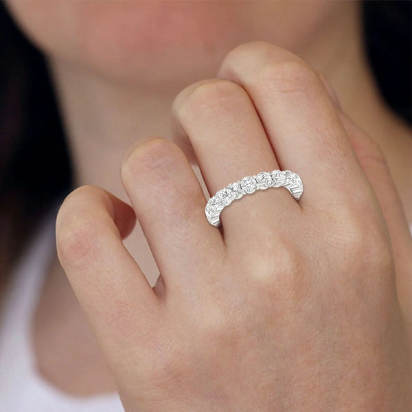 Jewelove™ Rings 10 pointer Diamonds Full Eternity Platinum Wedding Band for Women SJ PTO 250