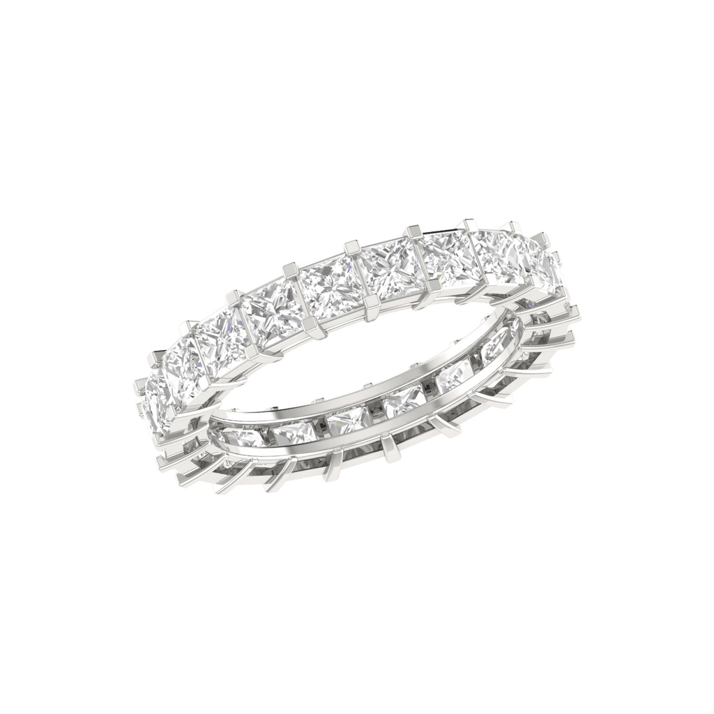 Jewelove™ Rings VVS GH / Women's Band only 10 Pointer Eternity Princess Cut Diamond Platinum Wedding Ring for Women JL PT RD RN 9278-B