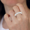 Jewelove™ Rings VVS GH / Women's Band only 10 Pointer Eternity Princess Cut Diamond Platinum Wedding Ring for Women JL PT RD RN 9281-B