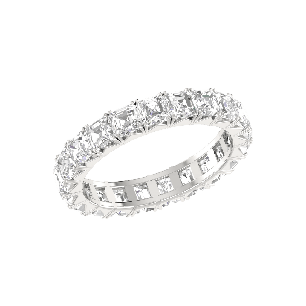 Jewelove™ Rings Women's Band only / VVS GH 10 Pointer Eternity Princess Cut Diamond Platinum Wedding Ring for Women JL PT RD RN 9294-A