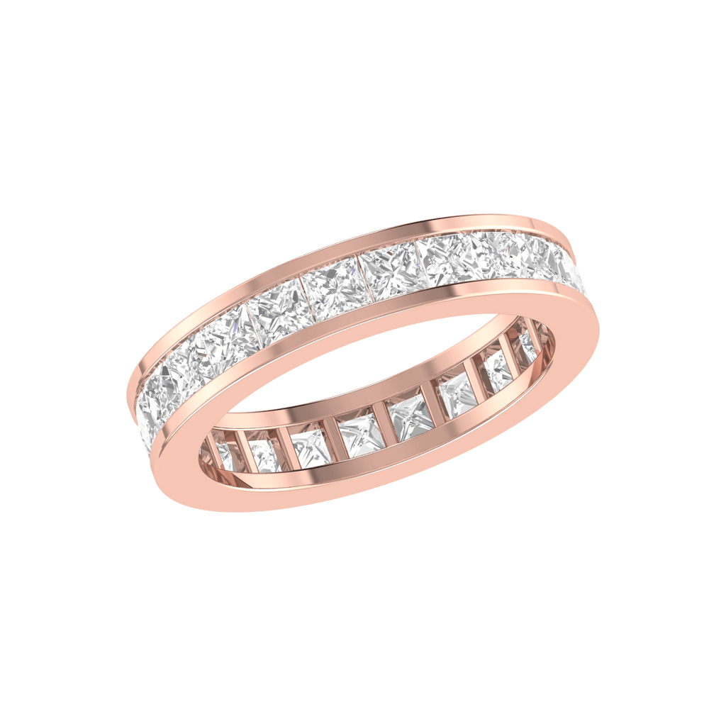 Jewelove™ Rings Women's Band only / VVS GH 10 Pointer Eternity Rose Gold Princess Cut Diamond Engagement Ring JL AU RD RN 9293R-A