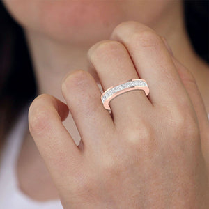 Buy 10 Pointer Eternity Rose Gold Princess Cut Diamond Engagement