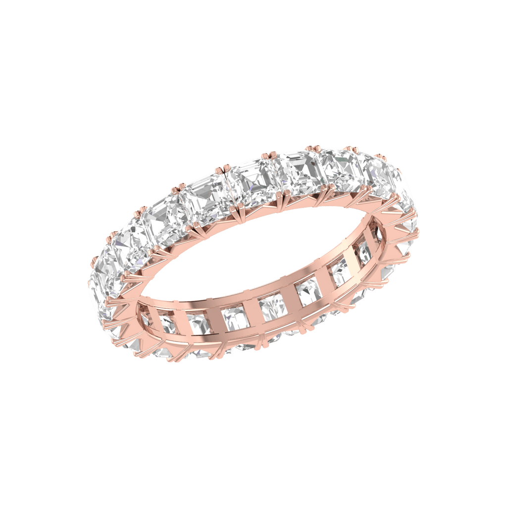 Jewelove™ Rings Women's Band only / VVS GH 10 Pointer Eternity Rose Gold Princess Cut Diamond Engagement Ring JL AU RD RN 9294R-A
