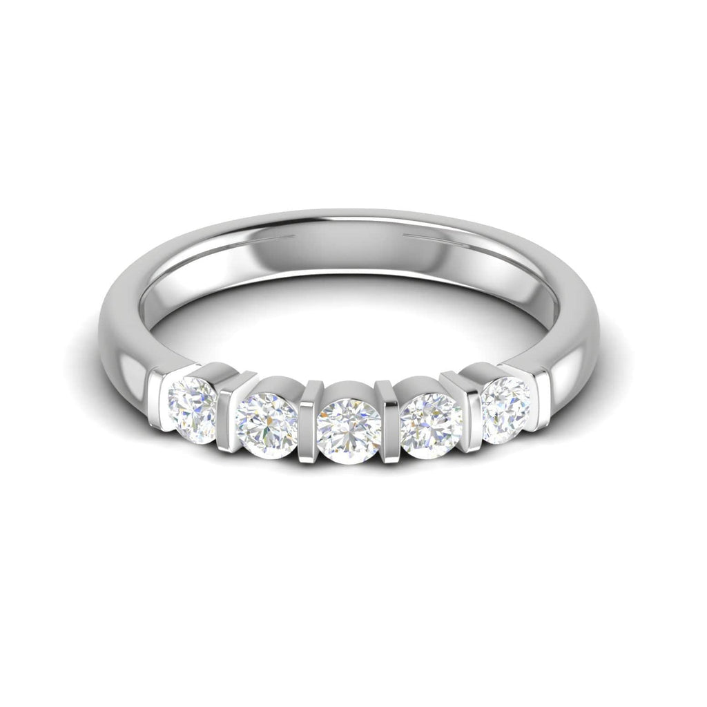 Jewelove™ Rings Women's Band only / SI IJ 10 Pointer Half Eternity Diamond Platinum Ring for Women JL PT WB RD 145