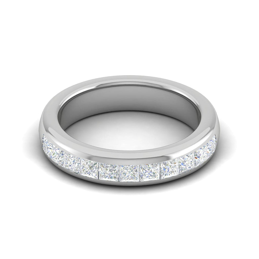 Jewelove™ Rings Women's Band only / SI IJ 10 Pointer Half Eternity Platinum Princess cut Diamonds Ring for Women JL PT WB PR 114
