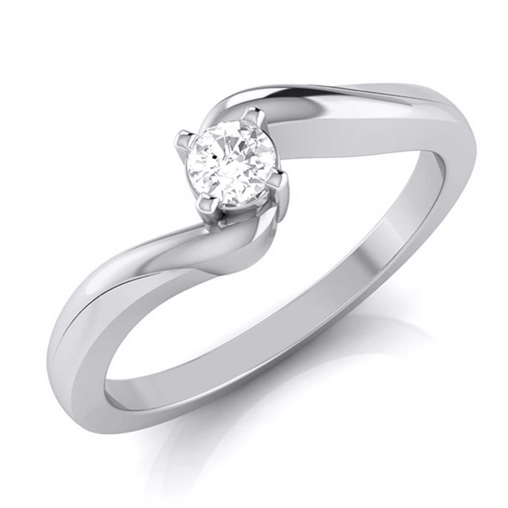 Jewelove™ Rings SI IJ / Women's Band only 10-Pointer Platinum Diamond Ring for Women with a Curve JL PT G-117