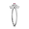 Jewelove™ Rings 10 Pointer Ruby Platinum Diamond Ring for Women JL PT R8182