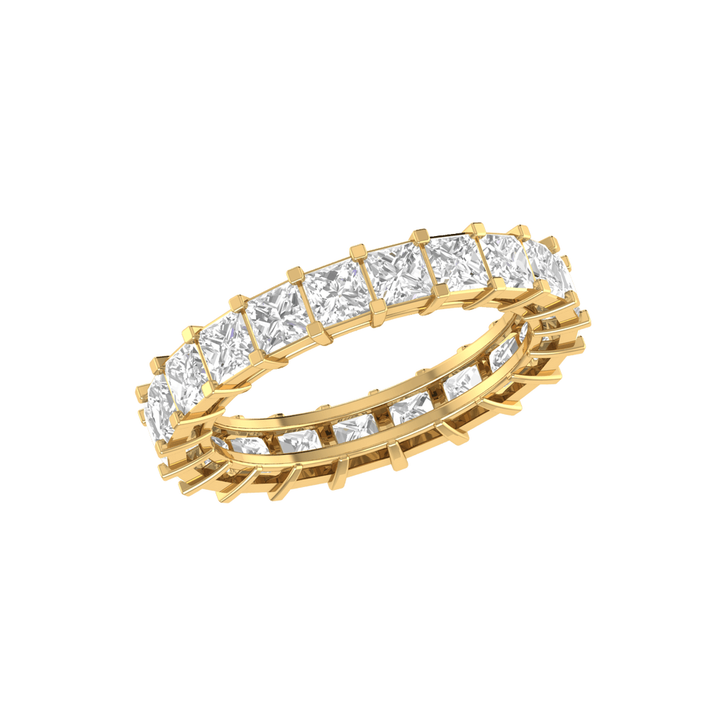 Jewelove™ Rings Women's Band only / VVS GH 10 Pointer Yellow Gold Princess Cut Diamond Engagement Ring JL AU RD RN 9278Y-B
