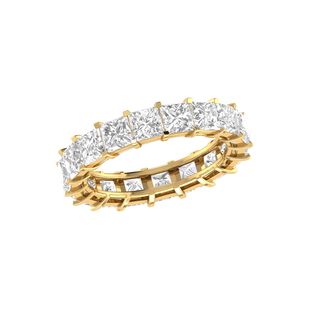 Jewelove™ Rings Women's Band only / VVS GH 10 Pointer Yellow Gold Princess Cut Diamond Engagement Ring JL AU RD RN 9281Y-B