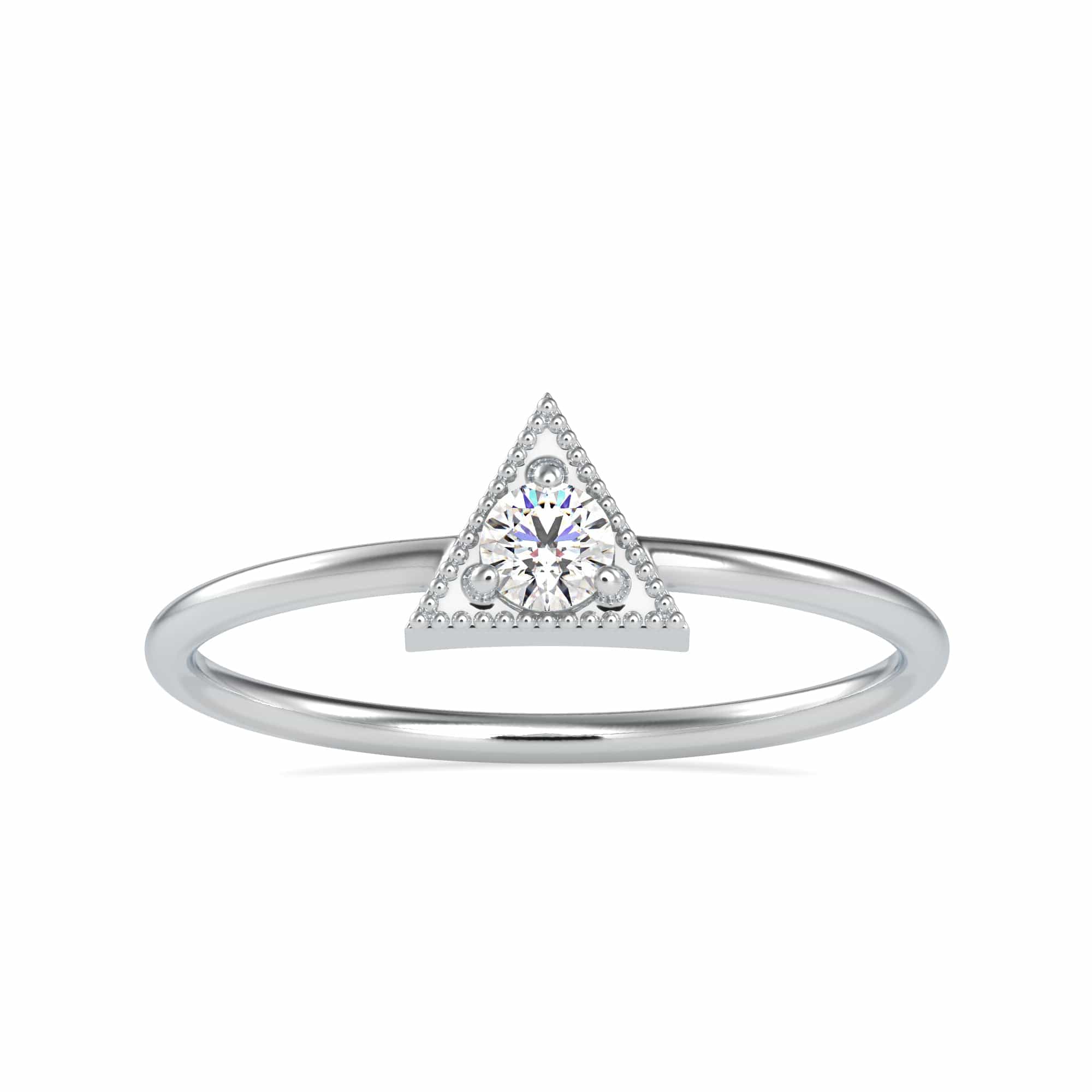 Diamond Engagement Ring Set, Triangle White Gold Engagement Diamond Ring |  Benati