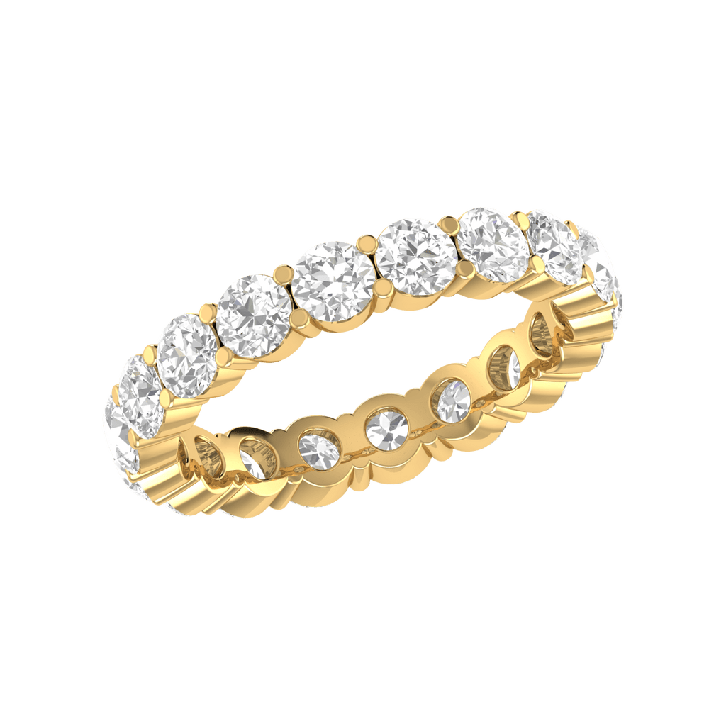 Jewelove™ Rings 15 Pointer Eternity Yellow Gold Diamond Wedding Ring JL AU RD RN 9272Y