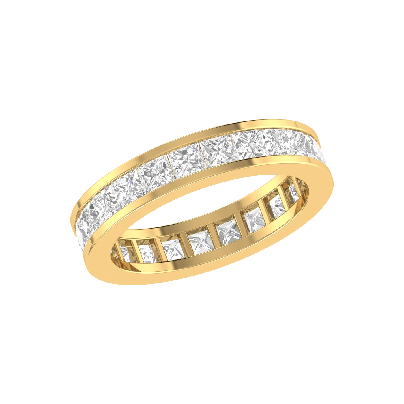 15 Pointer Eternity Yellow Gold Princess Cut Diamond Engagement Ring JL AU RD RN 9293Y