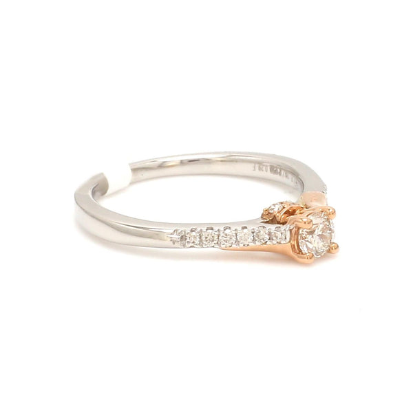 Jewelove™ Rings 15 Pointer Platinum & Rose Gold Diamond Shank Ring for Women JL PT 1158