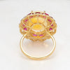 Jewelove™ Rings Women's Band only 18K Gold Opal Ring with Ruby & Diamond for Women JL AU Opal Ring